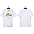 Palm Angels Graffiti Splatter Bear Graphic T-Shirt - White