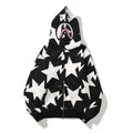 BAPE Shark Black White Star Camo Full‑Zip Hoodie