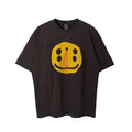 Saint Michael Multi-Eye Yellow Smiley Graphic Vintage T-Shirt - Black