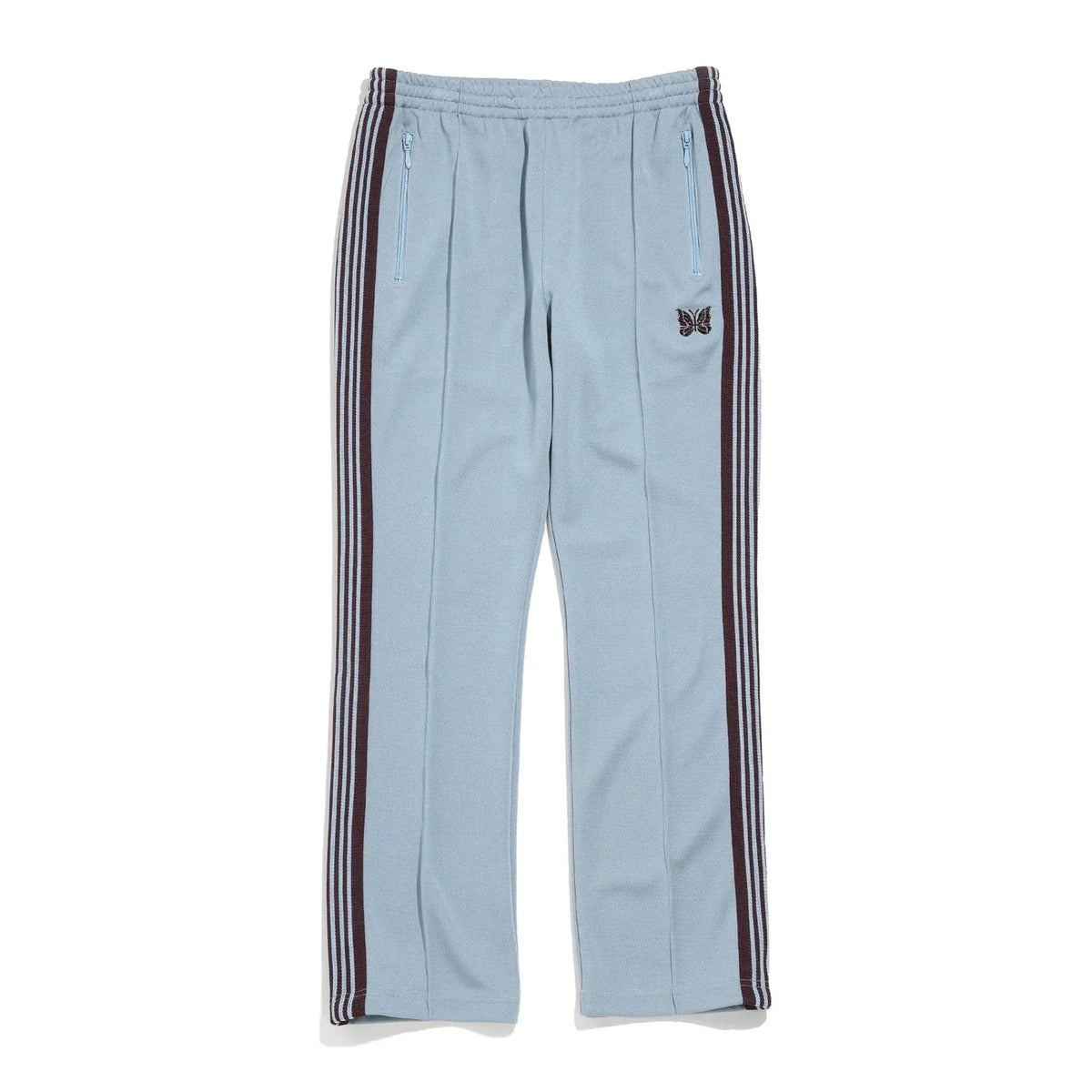 Needles Style Embroidered Butterfly Multi-Stripe Track Pants - Light Blue/Dark